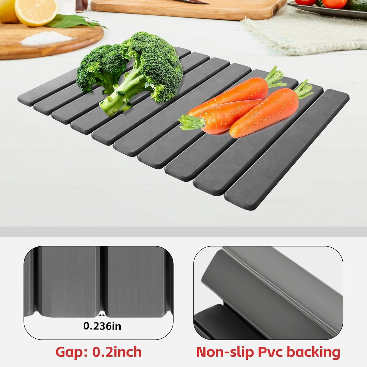 Stone Drying Mat For Kitchen Counter 24"x16" Foldable Super Absorbent Non-Slip Diatomaceous Earth Quick Dry Mat Matches Any Countertop