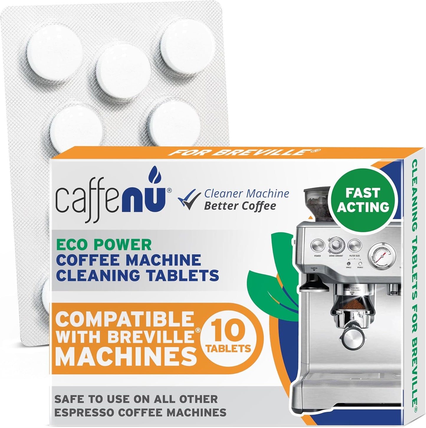 Breville Compatible Cleaning Tablets. 10x 1.4G Espresso Machine Cleaning Tablets. Breville Accessories, Cleans Portafilter & Internal Inaccessible Areas. Coffee Cleaner, All Breville & Sage Machines.