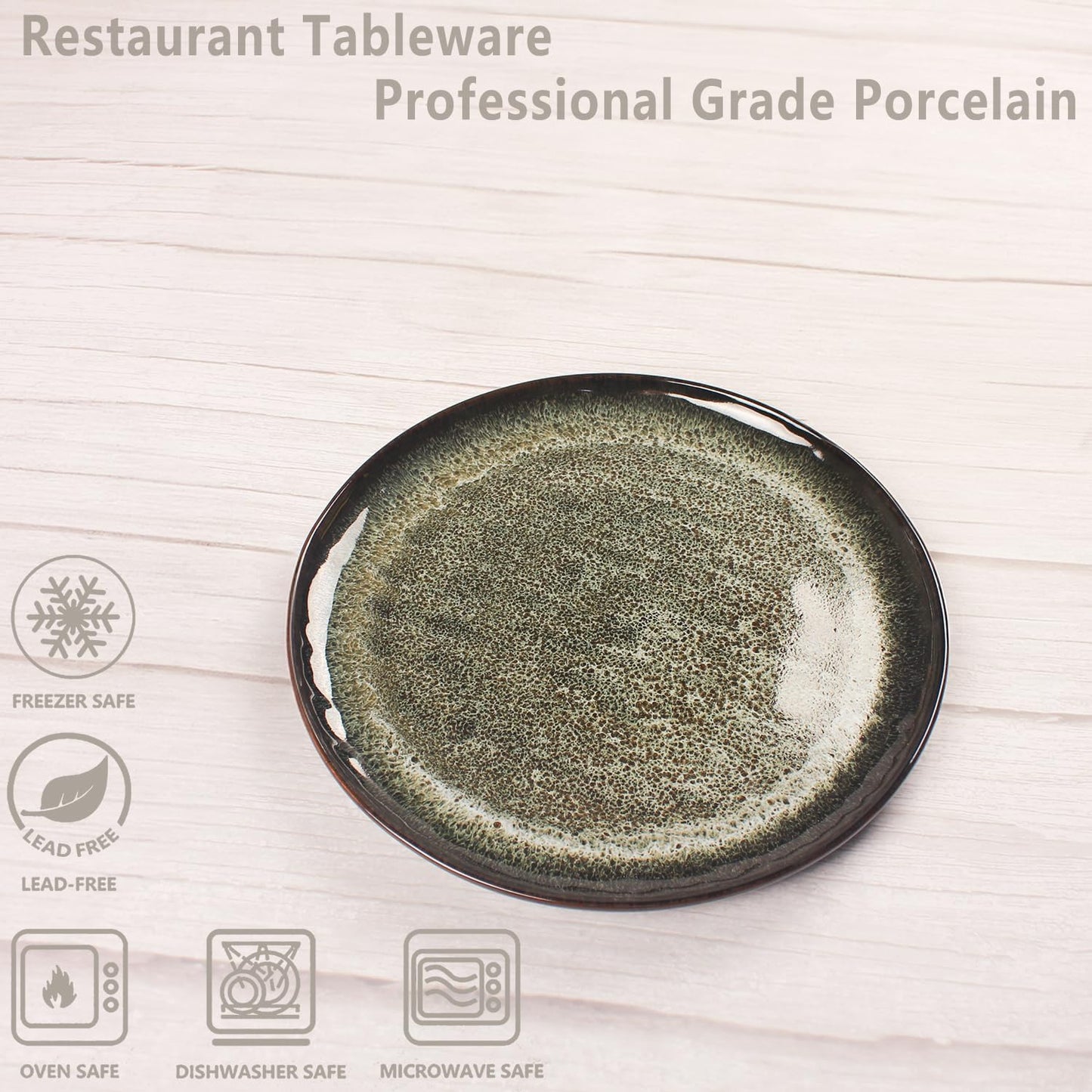 Ceramic Dinner Plates Dish Set,Set of 4,for Lunch snacks -Microwave Oven & Dishwasher Safe,Scratch Resistant,Dinnerware Kitchen Porcelain Serving Dishes 10 Inch Round