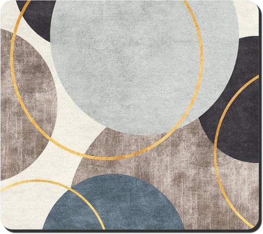 Rnivvi Dish Drying Mat for Kitchen Counter, 16 x 18" Cute Boho Theme Absorbent Heat Resistant Drying Pad with Non-slip Rubber, Coffee Bar Mats for Coffee Machine Dish Rack, Abstract Art Circle