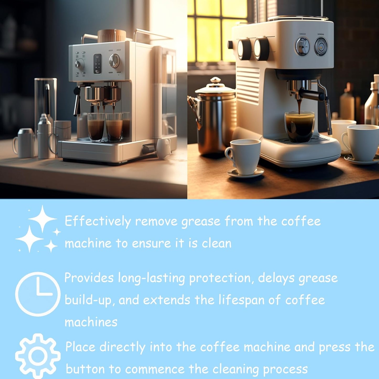 Coffee Cleaning Tablets, Simple to Use, Deep Clean, Extend the Lifespan of Your Coffee Machine, Provide Lasting Protection (12 Tablets)