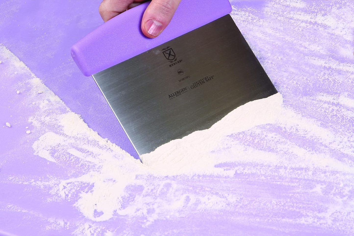 Mercer Culinary Millennia Bench Scraper, 6-Inch x 3-Inch Blade, with Purple Handle,