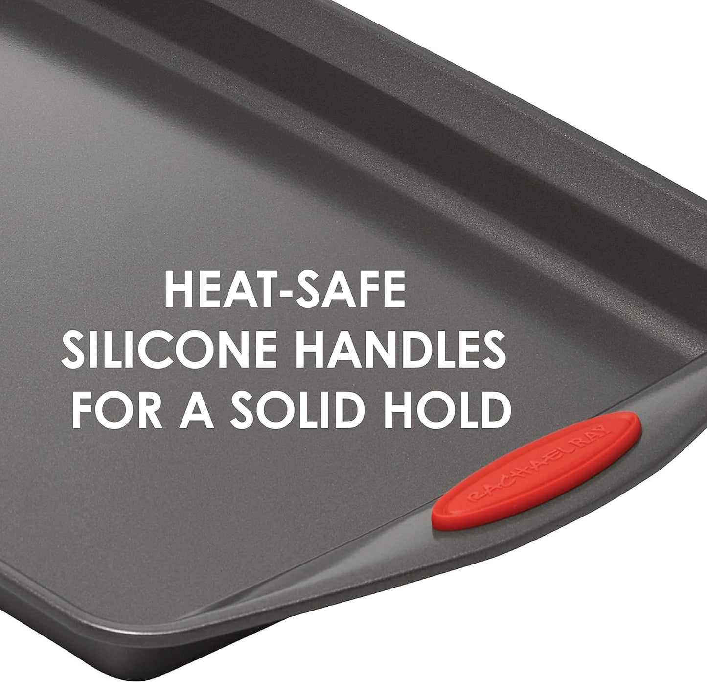 Rachael Ray Oven Lovin' Nonstick Bakeware Springform Baking Pan With Grips / Nonstick Springform Cake Pan With Grips / Nonstick Cheesecake Pan With Grips, Round - 9 Inch, Gray