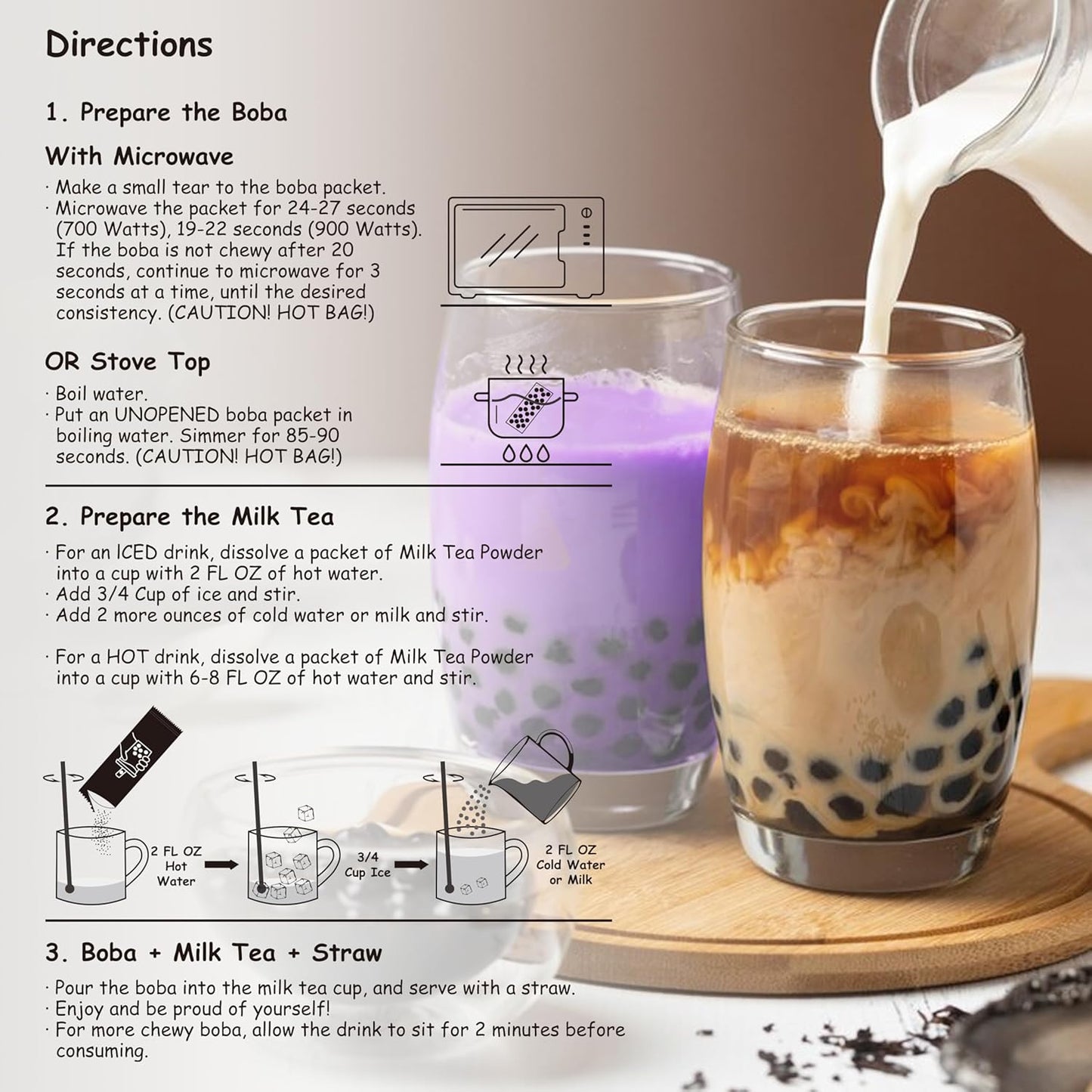 Boba Moo X Premium Boba Tea Kit Combo (Classic & Taro) - Only 5,000 Kits Yearly, Small Batch Bubble Tea Kit With Boba Tapioca Pearls, Exceptional Taste & Chewiness, Vegan, Lactose-Free, 10 Servings