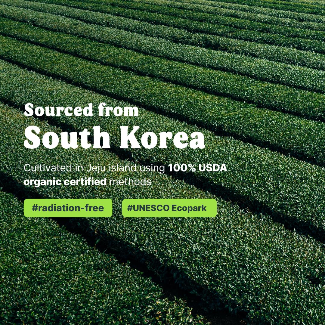 GRIN MOOD Matcha Organic Green Tea Powder - Decaffeinated Green Tea, Authentic Korean Matcha, Halal (1.06oz, Ceremonial Grade)