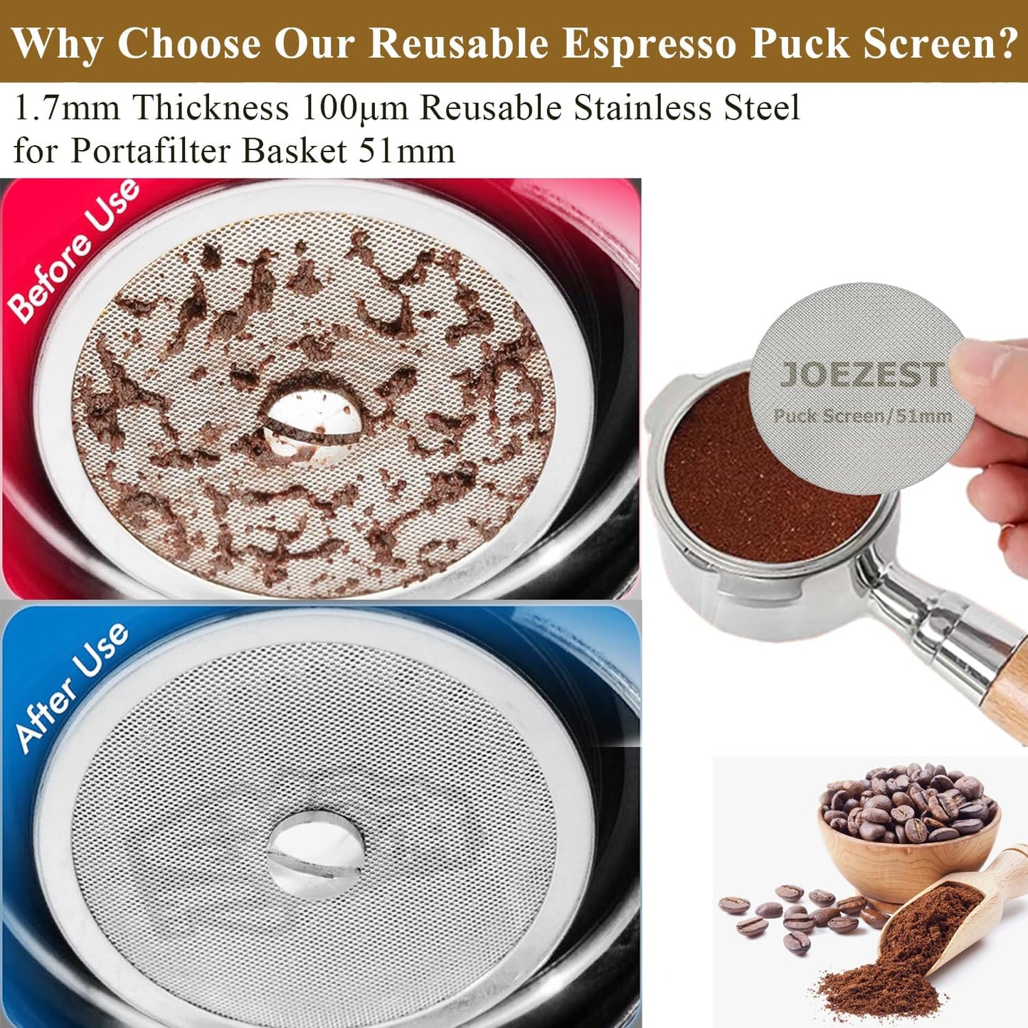 51mm Espresso Tamper Espresso Accessories Kit: Espresso Tamper Set, Coffee Tamper Espresso Tools Barista Tools | Espresso Kit Fits Espresso Coffee Machines of 51mm Portafilters