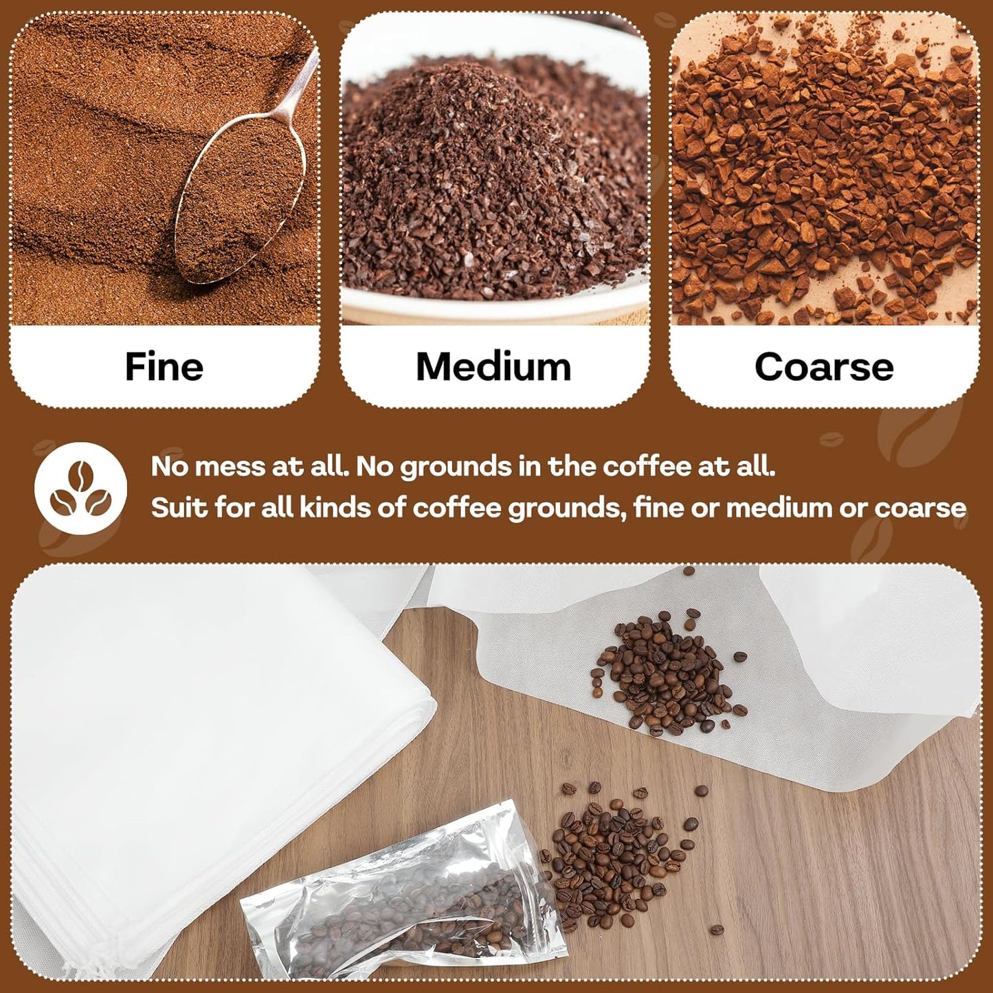 50Pcs Commercial Cold Brew Coffee Filters for 5 Gallon Buckets, 20" X 20" Disposable Coffee Filters with Drawstring for Brew Up To 5 LBS Coffee