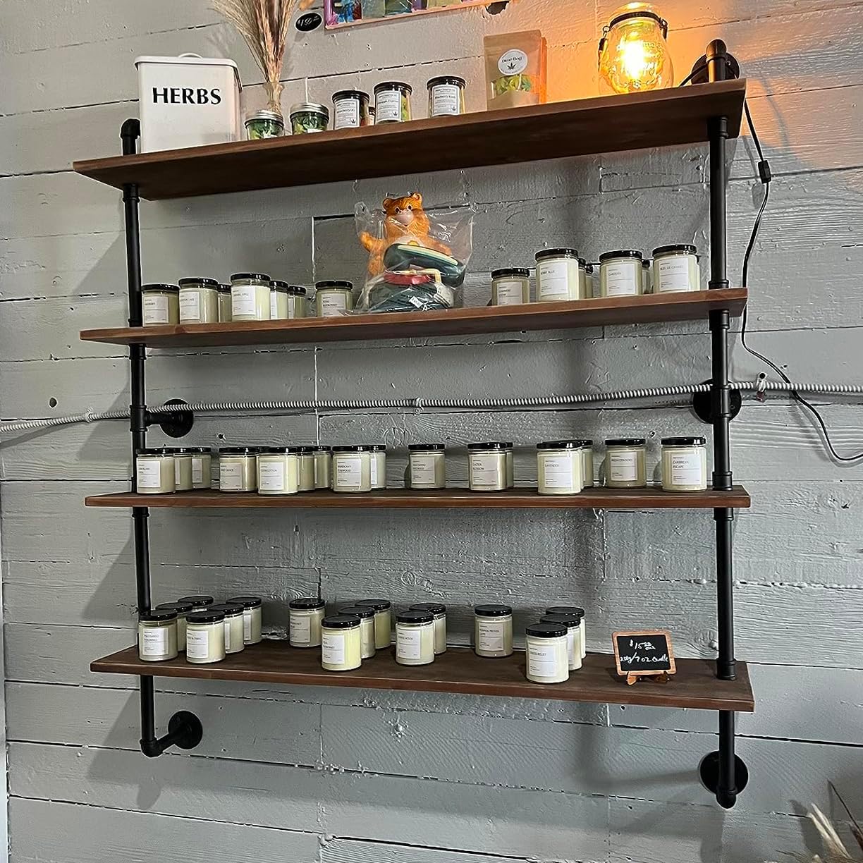Pipe Shelves Industrial Pipe Shelving Shelves Real Wood Industrial Floating Pipe Shelves with Wood Planks 36 inch Wall Shelves Rustic Hanging Bookshelf Farmhouse Kitchen Bar Shelving