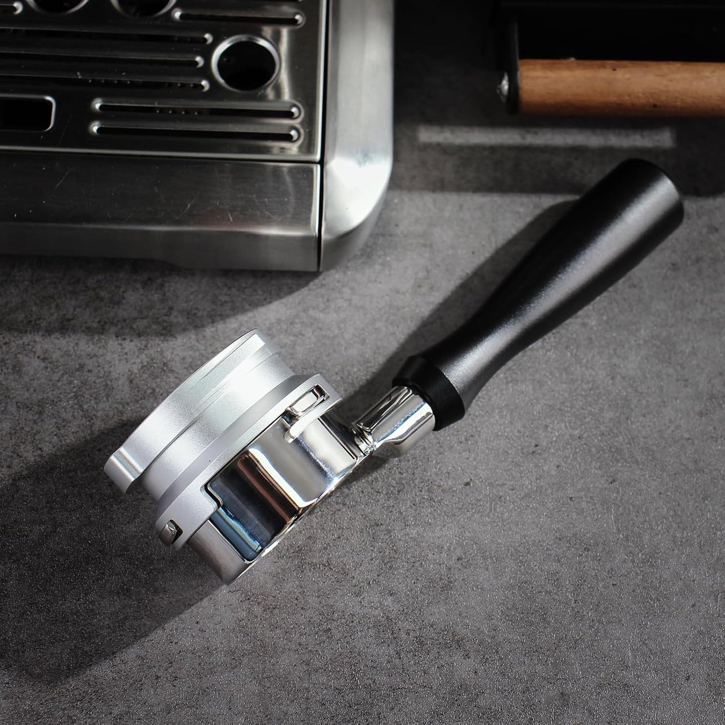 Espresso Dosing Funnel Compatible with Barsetto, Calphalon Temp IQ 58mm Portafilter, Aluminum Alloy, Silver