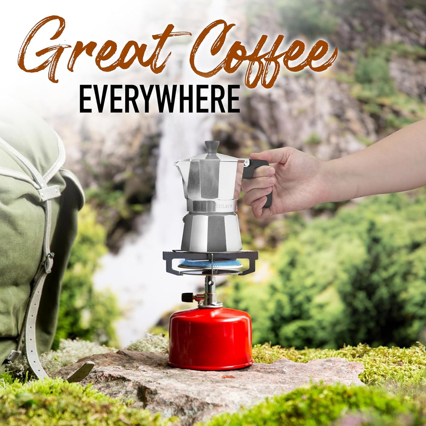 Zulay Moka Pot Espresso Stovetop Coffee Maker - Leak-Proof, aluminum, Easy to Clean, Heat Resistant Handle & Knob - for Authentic Cuban & Italian Style Espresso - Makes 6 Espresso Cups - Silver