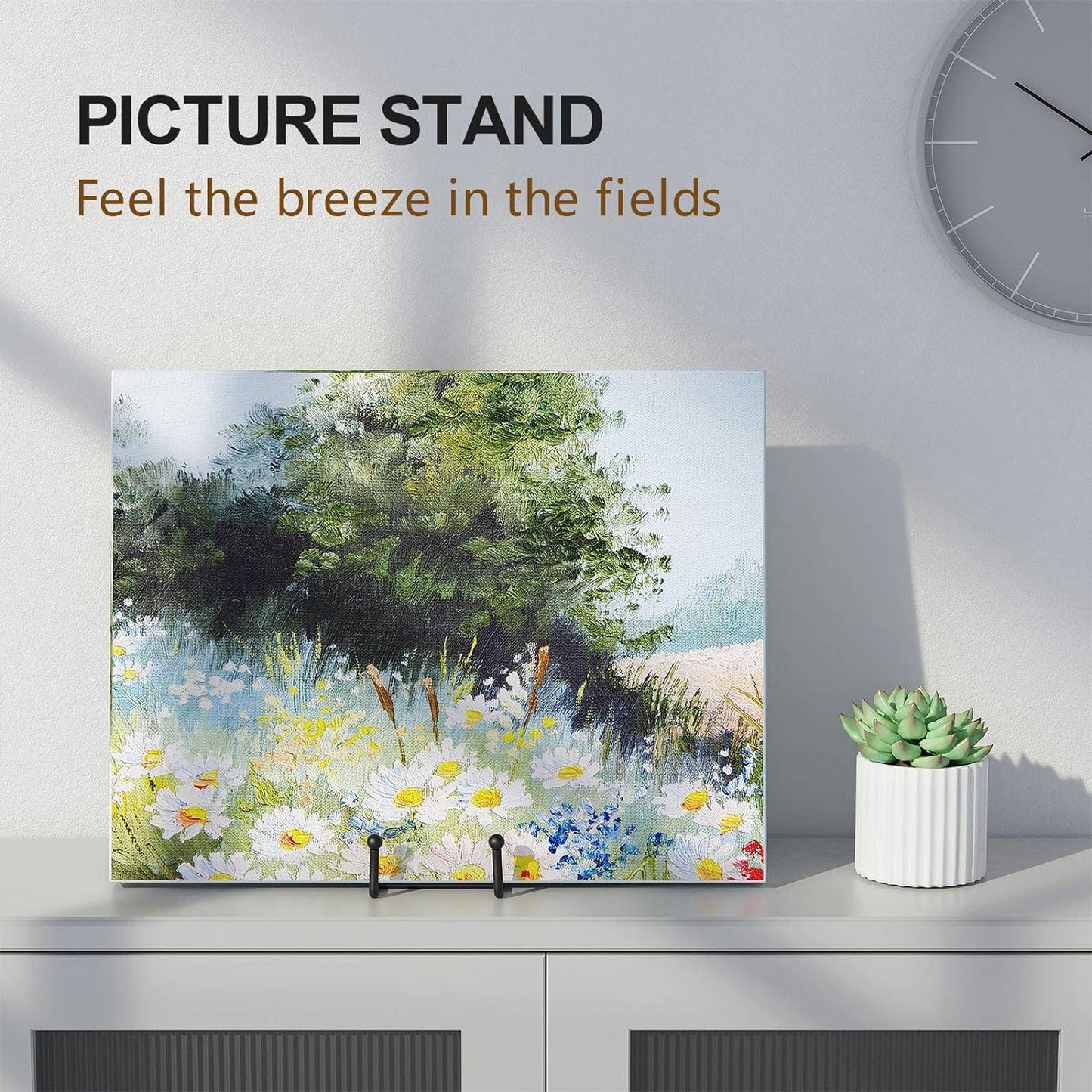 3 Pack 6 Inch Plate Stands for Display Picture - Vinyl Table Top Display, Decorative Metal Frame Holders for Book , Photo and Platter, Tabletop Art, Black 3 Packs