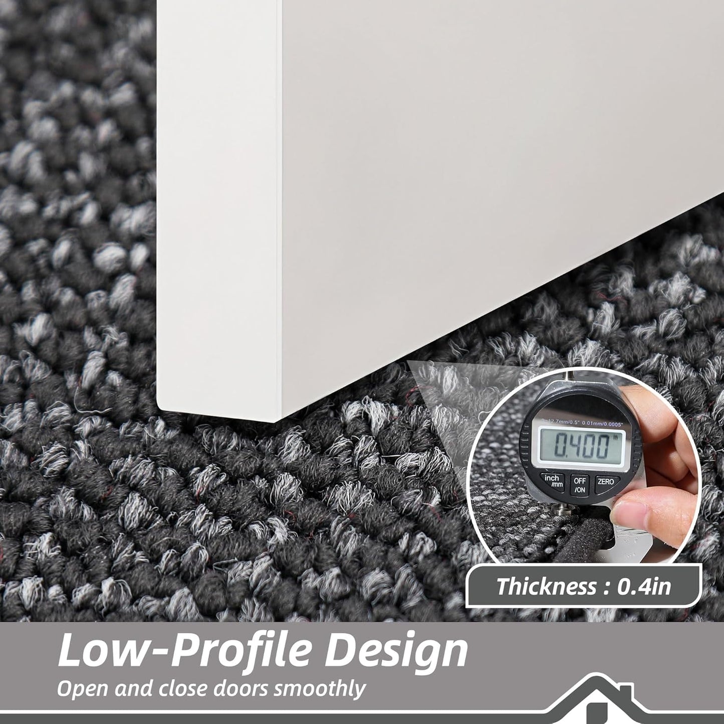 BEQHAUSE Dirt Trapper Door Mat 20" x 48", Non-Slip Washable Doormats Entrance Mat, Dirt Resistant and Absorbent Welcome Mat, Low Profile Floor Mats for Front Back Door and Entryway, Charcoal