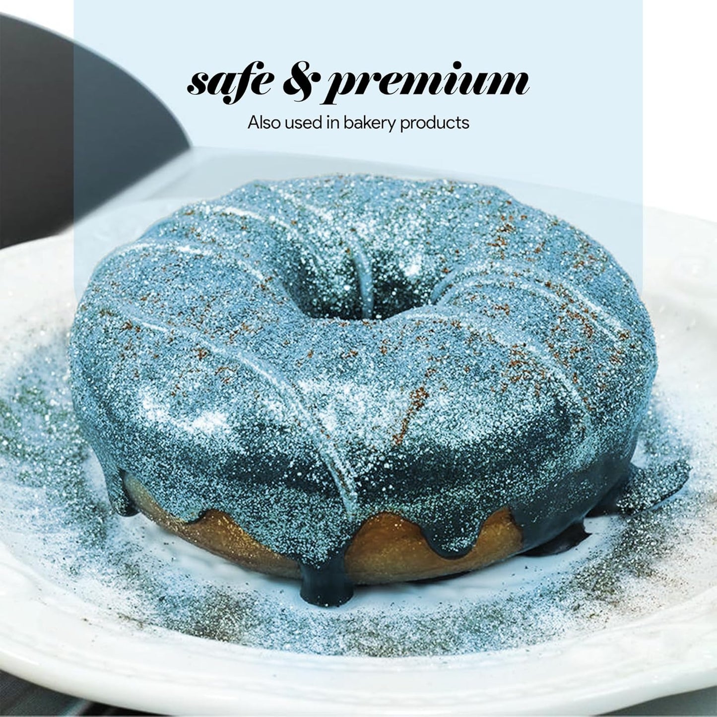 BeePoint Teal Blue Edible Luster Dust 15g - Food Grade, Vibrant Color Shimmer Powdered Dust for Drinks, Cocktails, Cake Decorating, Baking, Chocolates, Candy, Sweets, & Cookies - Vegan & Gluten Free