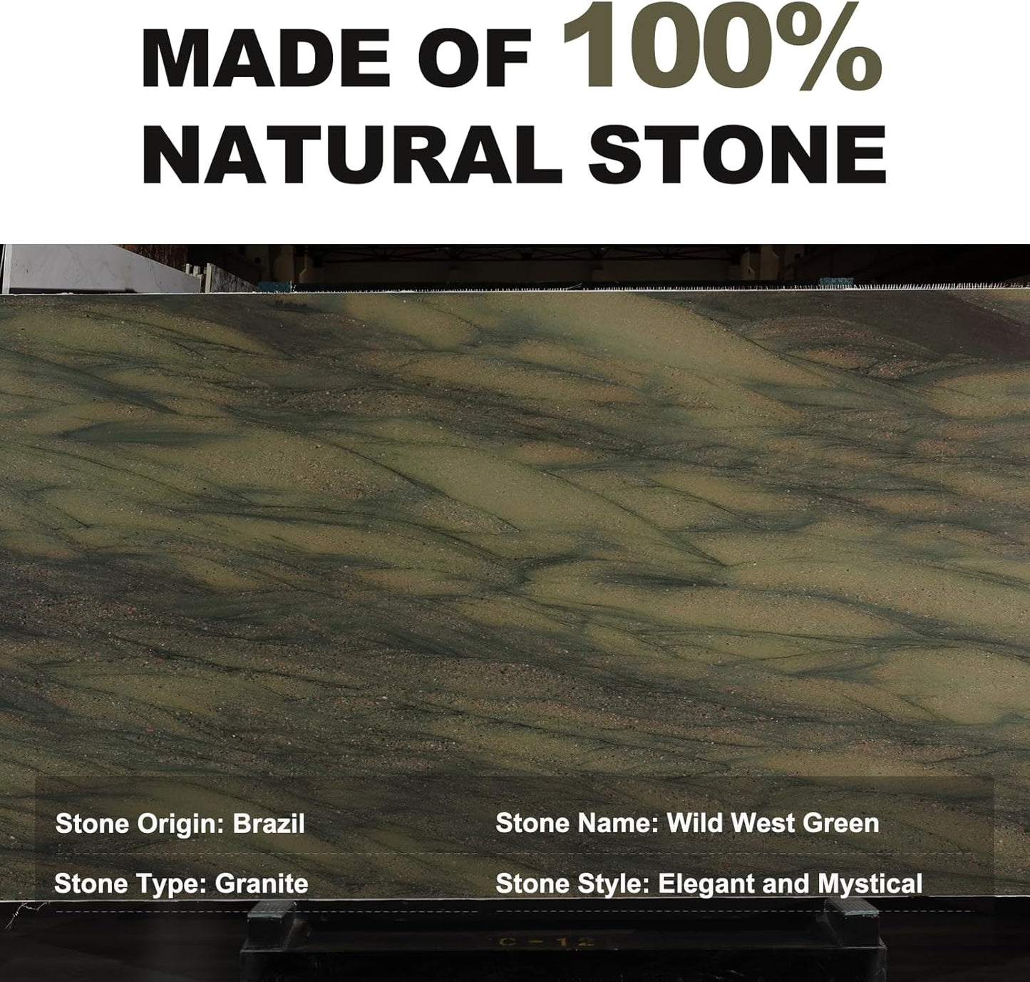 Koville Brazilian Natural Marble Cutting Board for Kitchen, 11" Round Hand Crafted Marble Slab for Cheese, Charcuterie, Pastry Board - Wedding Gift, House Warming Gift(WILD WEST GREEN)