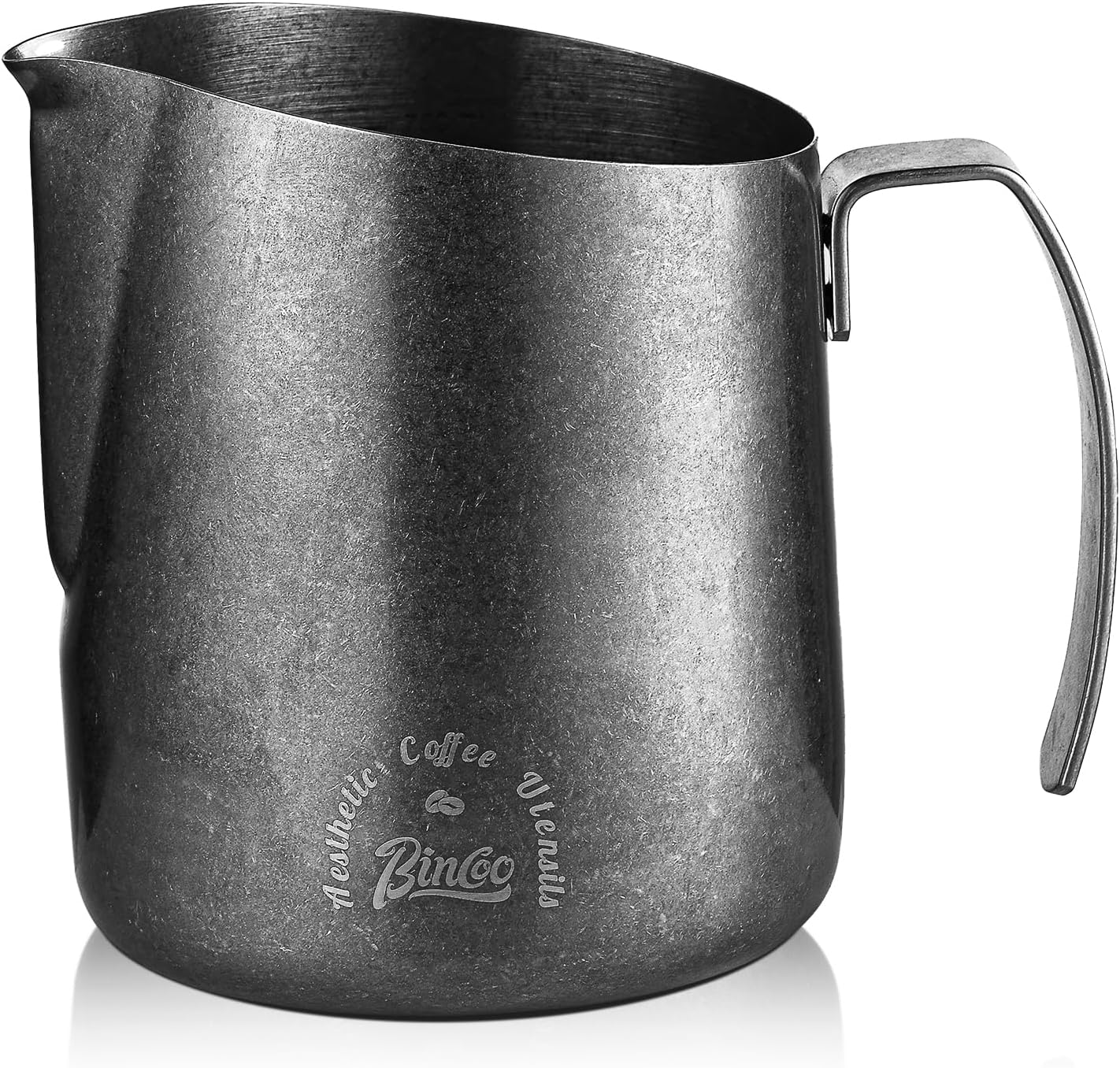 Bincoo Milk Frother Pitcher 750ml (25oz) - Stainless Steel Barista Milk Frothing Cup with Ice Crystals Design - Professional Espresso & Cappuccino Accessories for Coffee Machine,Latte Art