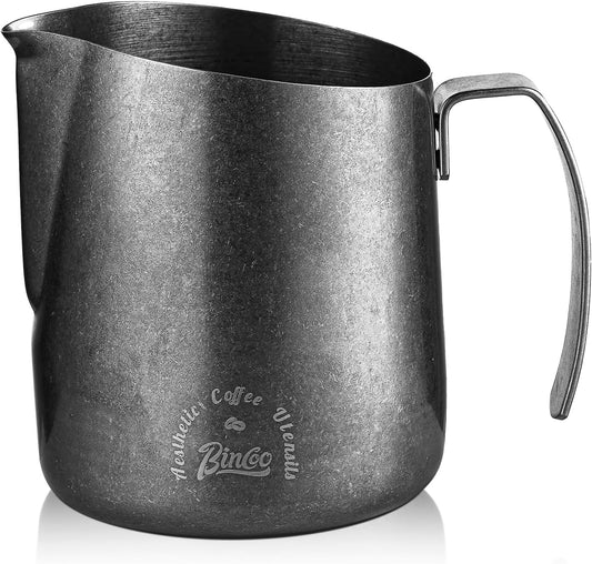 Bincoo Milk Frother Pitcher 750ml (25oz) - Stainless Steel Barista Milk Frothing Cup with Ice Crystals Design - Professional Espresso & Cappuccino Accessories for Coffee Machine,Latte Art