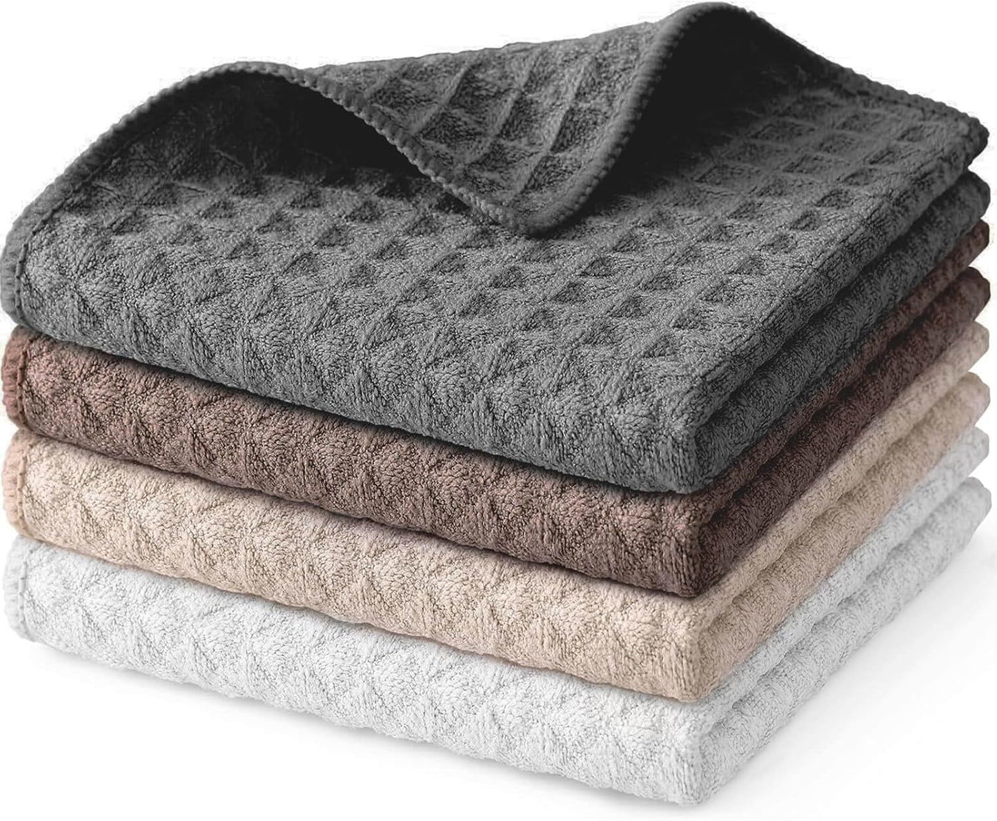 Barista Towel 4 Pack, Waffle Microfiber Barista Cloths, Essential Cleaning Towels for Espresso Machines, Steam Wands, and Countertops, Coffee Bar Accessories, 12”x12”