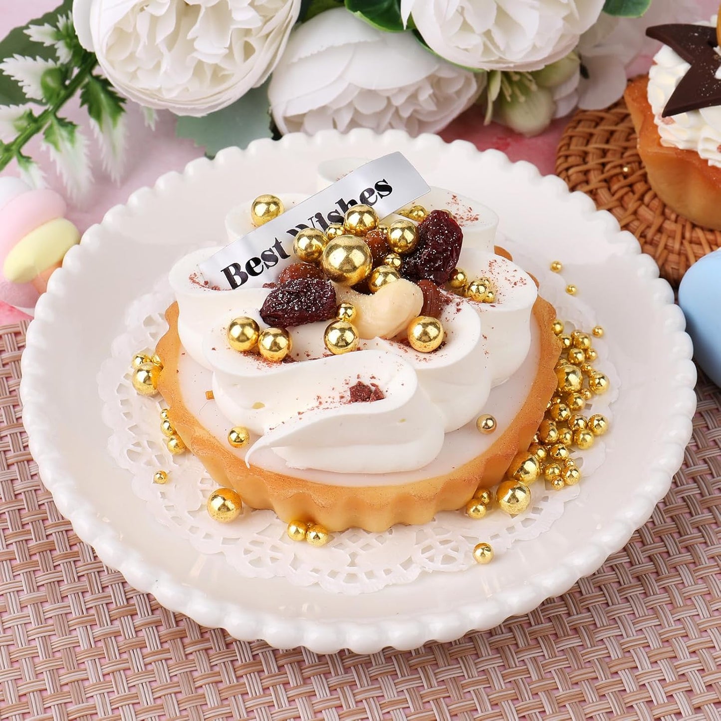 Gold Sprinkles for Cake Decorating, 6 Sizes Mix 4.6 oz Edible Pearls Sugar Sprinkles for Cupcake Cookies Ice Cream Topping Baking Decorations