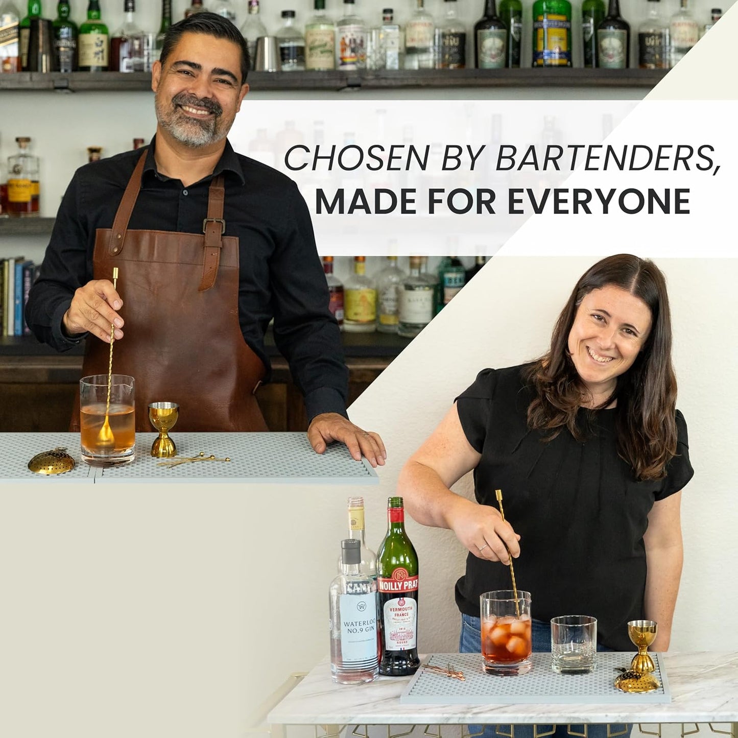 A Bar Above Bar Spoon Set, Spiral Handle, Stainless Steel Mixing Spoons for Cocktail Mixer Set, to Stir and Layer, Basic Professional or Home Bars Accessories (Stainless Steel, Spiral)