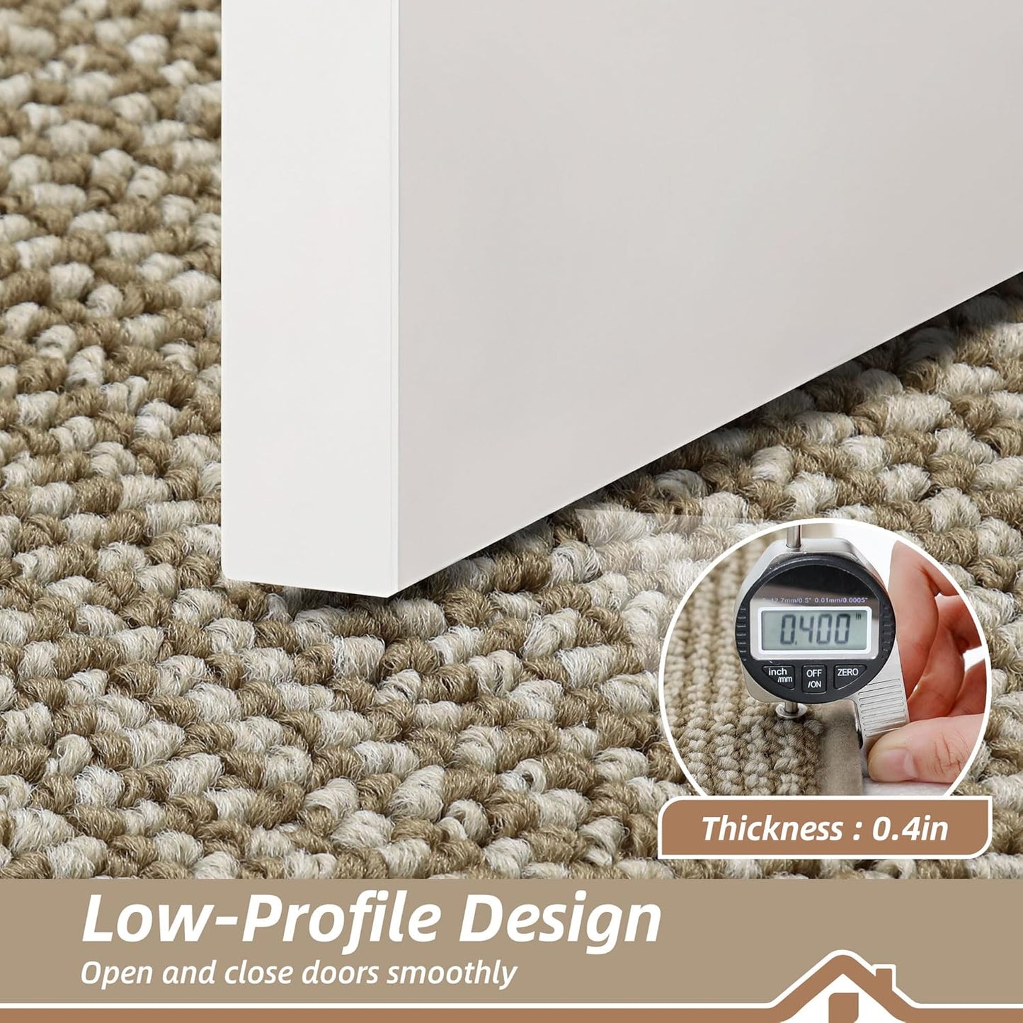 BEQHAUSE Dirt Trapper Door Mat 24" x 36", Non-Slip Washable Doormats Entrance Mat, Dirt Resistant and Absorbent Welcome Mat, Low Profile Floor Mats for Front Back Door and Entryway, Light Beige