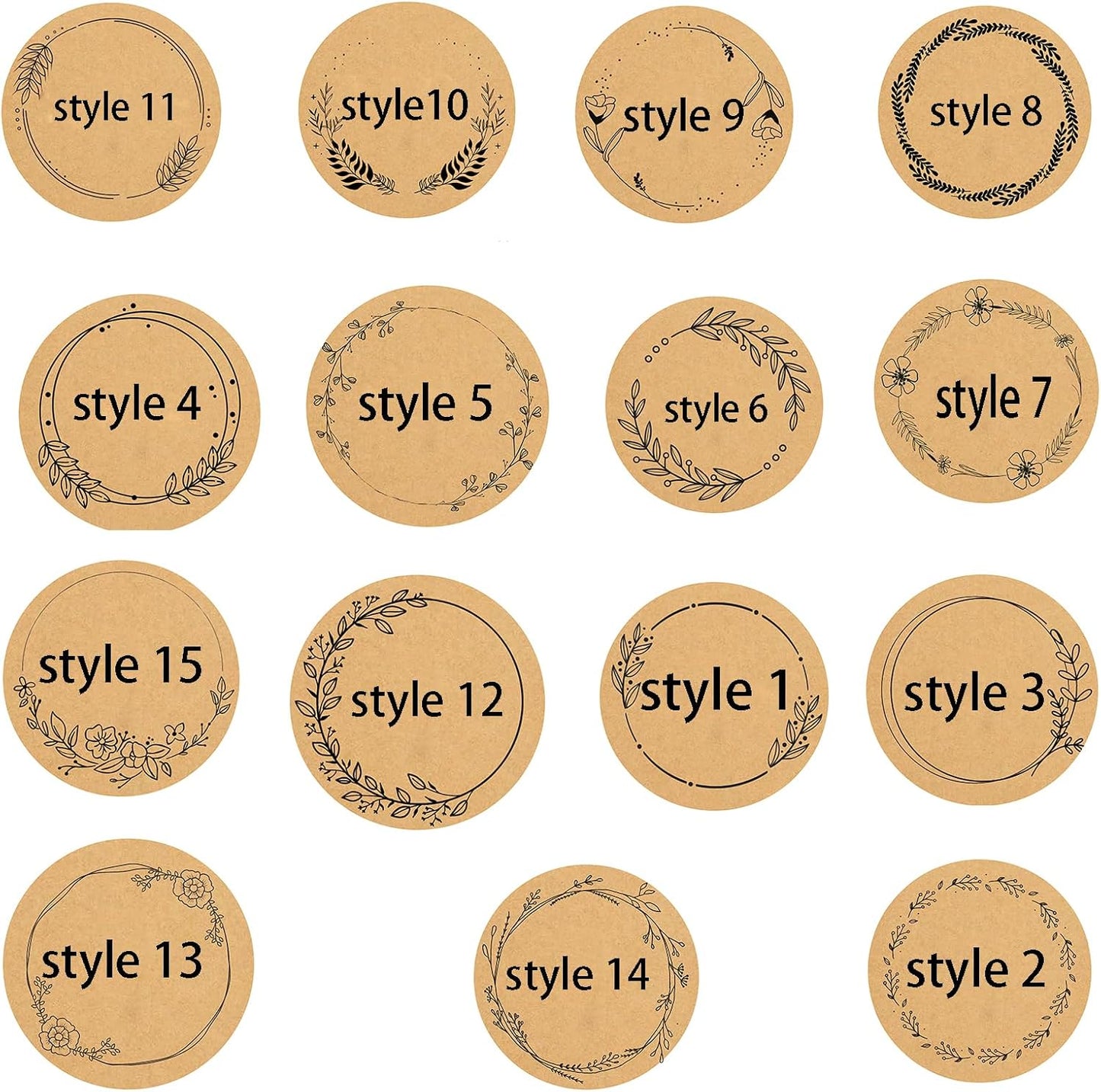 Custom Stickers Kraft Paper Labels Personalized Withe Text, Business Logo Customized Food Jars Labels Bakery Label Sticker Package Favor Canning Circle 100pcs (Style 15)