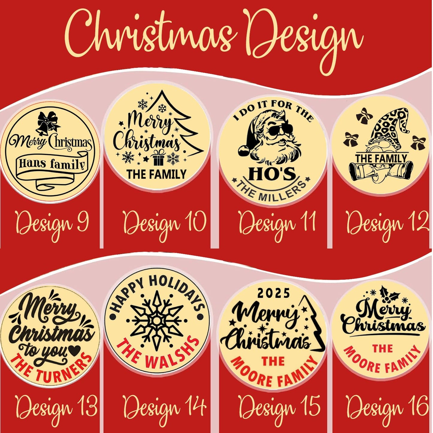 Personalized Christmas Cookie Stamps Customizable Name Cookie Stamps With Handle Cutter For Cookie Baking Decorating Cakes And Handmade Christmas Gifts Perfect (Concave cookie design)