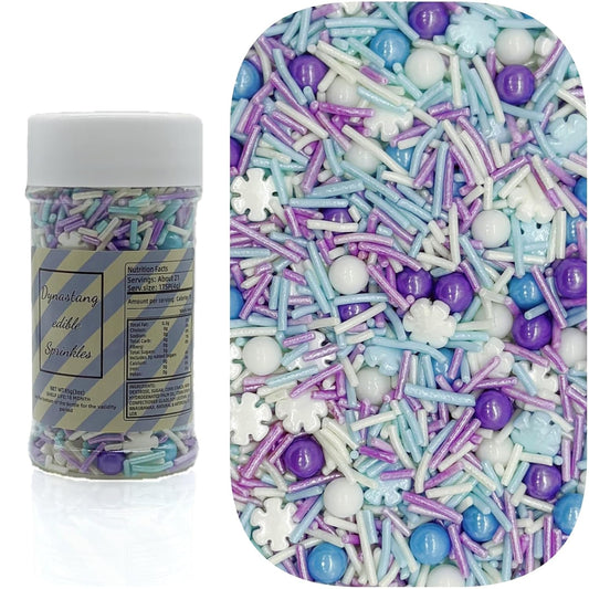 Dynastang Snowflake Sprinkles Mixed Style Edible Cake Decorations Cupcake Toppers Cookie Perfect for Cakes, Cupcakes, Desserts Toppings 3OZ