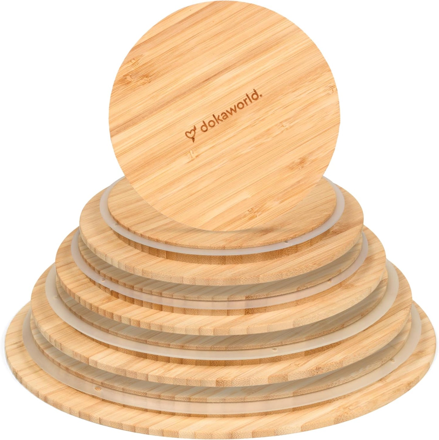 Glass Mixing Bowls Bamboo Lids - Lids are compatible with all Glass Mixing Bowls Set