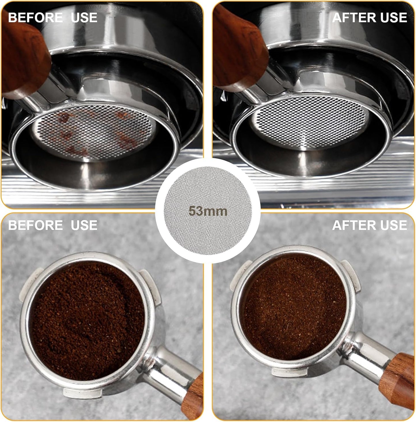 53mm Espresso Accessories,Wdt Tool espresso,Dosing Funnel And Coffee Puck Screen,Coffee Distributor,barista kit,0.4mm Stainless Steel 12pin Espresso Stirrer,With Additional 12 Replacement needles