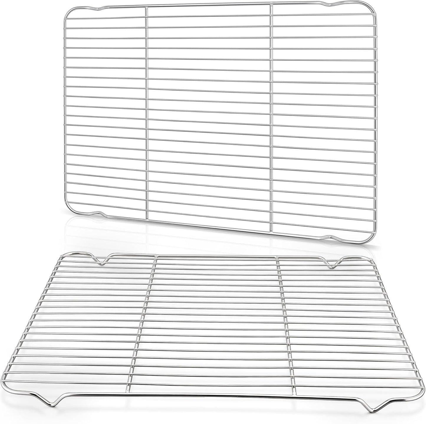 Cooling Racks for Cooking and Baking, Homikit 16.6”*11.5” Large Stainless Steel Wire Rack for Oven Cooking Roasting Grilling Drying, Cookie Bacon Pizza Mesh Cooling Racks, Dishwasher Safe, 2 PCS