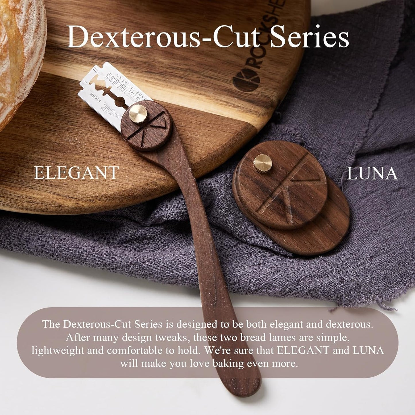 Bread Lame with 5 Feather Blades, Dough Scoring Tool with Storage Box, Sourdough Scoring Tool for Bread Baking, Dexterous-Cut Series Scoring Knife (ELEGANT)