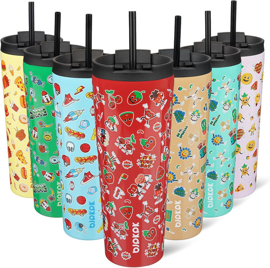 BJPKPK 26oz Tumbler With lid And Straw Stainless Steel Travel Coffee Mug Insulated Tumblers Cups,Passionate Red