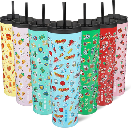 BJPKPK 34oz Insulated Tumbler With lid And Straw Stainless Steel Tumblers Travel Coffee Mug Reusable Thermal Cup,Playground