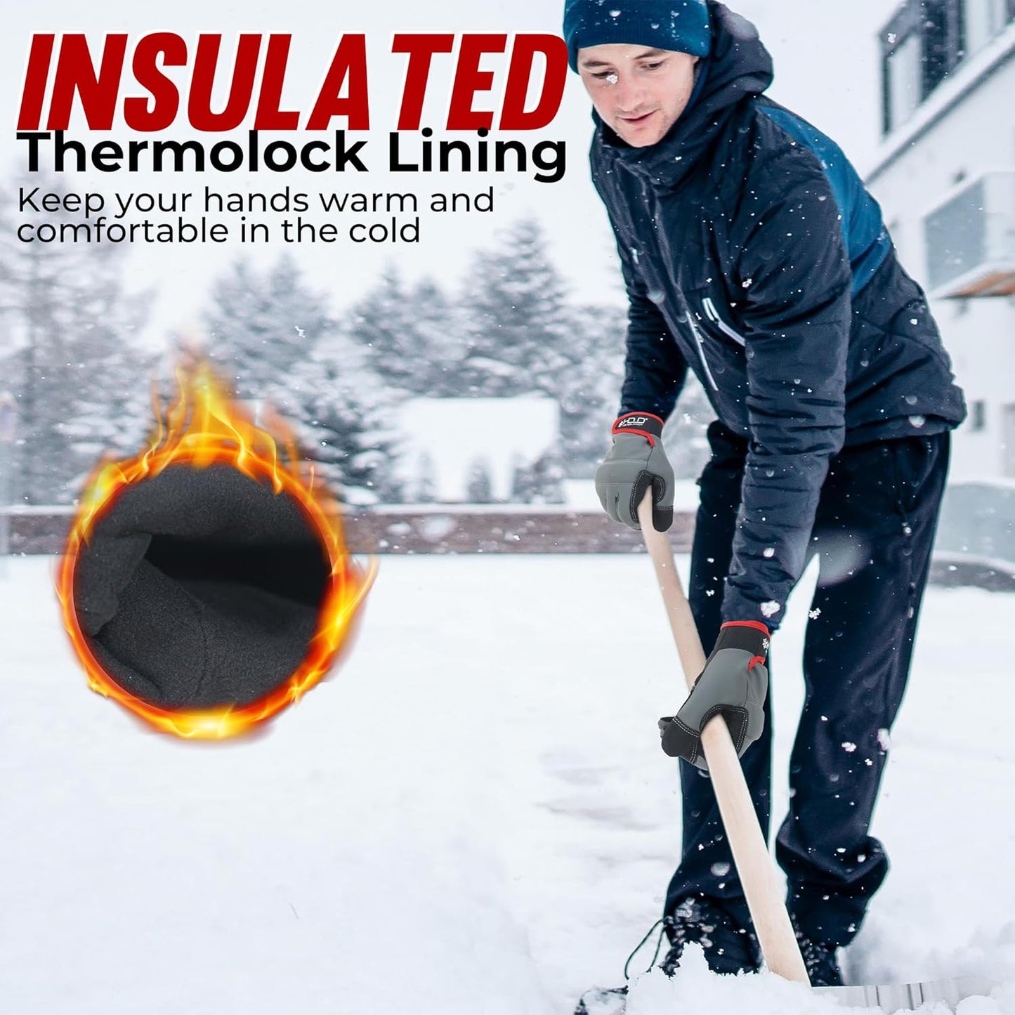 HANDLANDY Work Gloves for Men & Women, Utility Mechanic Working Gloves Touch Screen, Flexible Yard Work Gloves