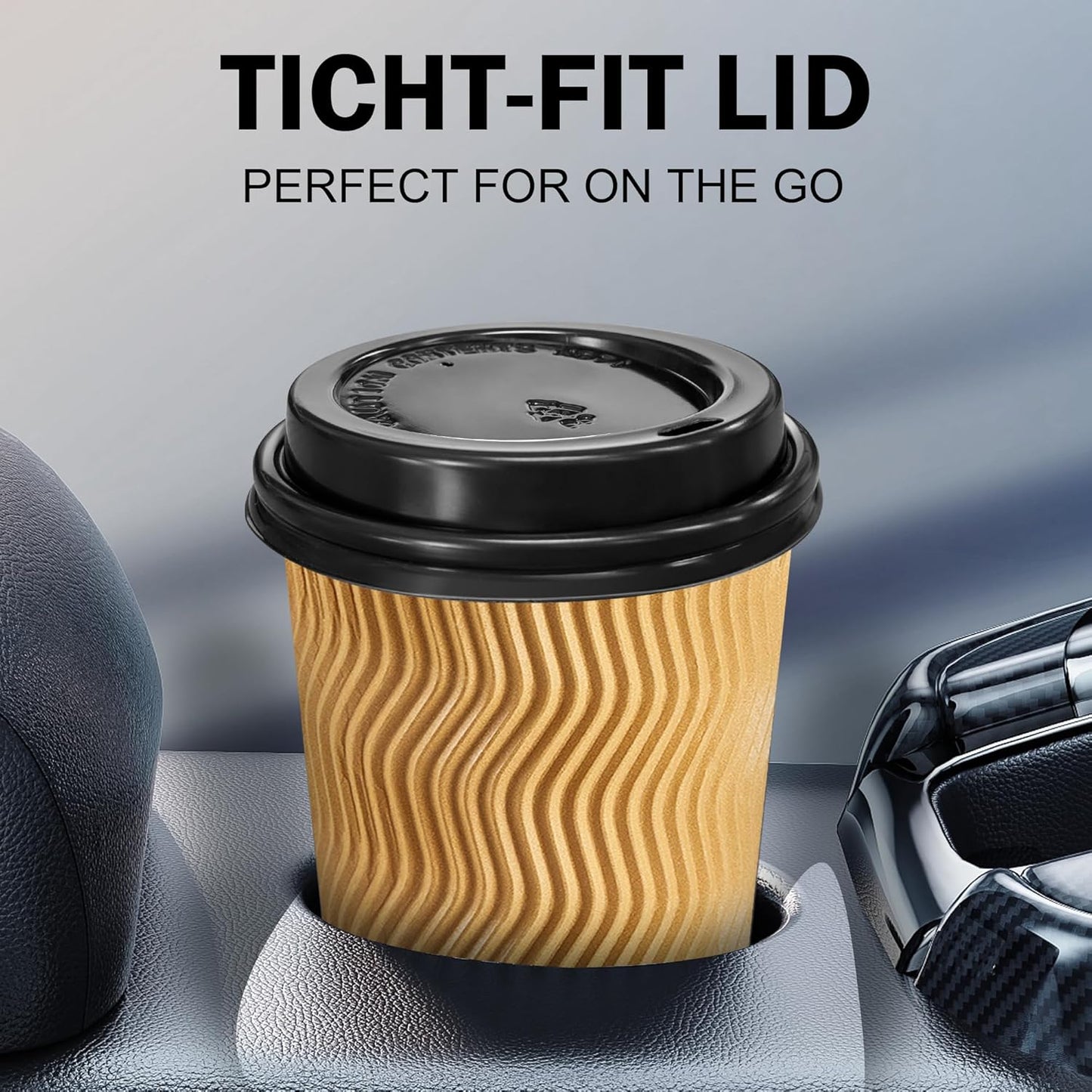 240 Pack Disposable Coffee Cup lids, 3.54'' Leak-Proof Disposable Plastic Cup Lids for 10, 12, 16, 20oz Paper Cups, Hot/Cold Drinking Cup Lids, Black