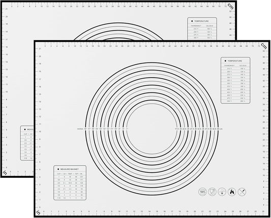 BlueBark 2 PCS - 32"L x 24"W Non-stick Silicone Baking Mat for Pastry & Dough, Sourdough Bread Making Tools, Kitchen Counter, Cooking Enthusiasts