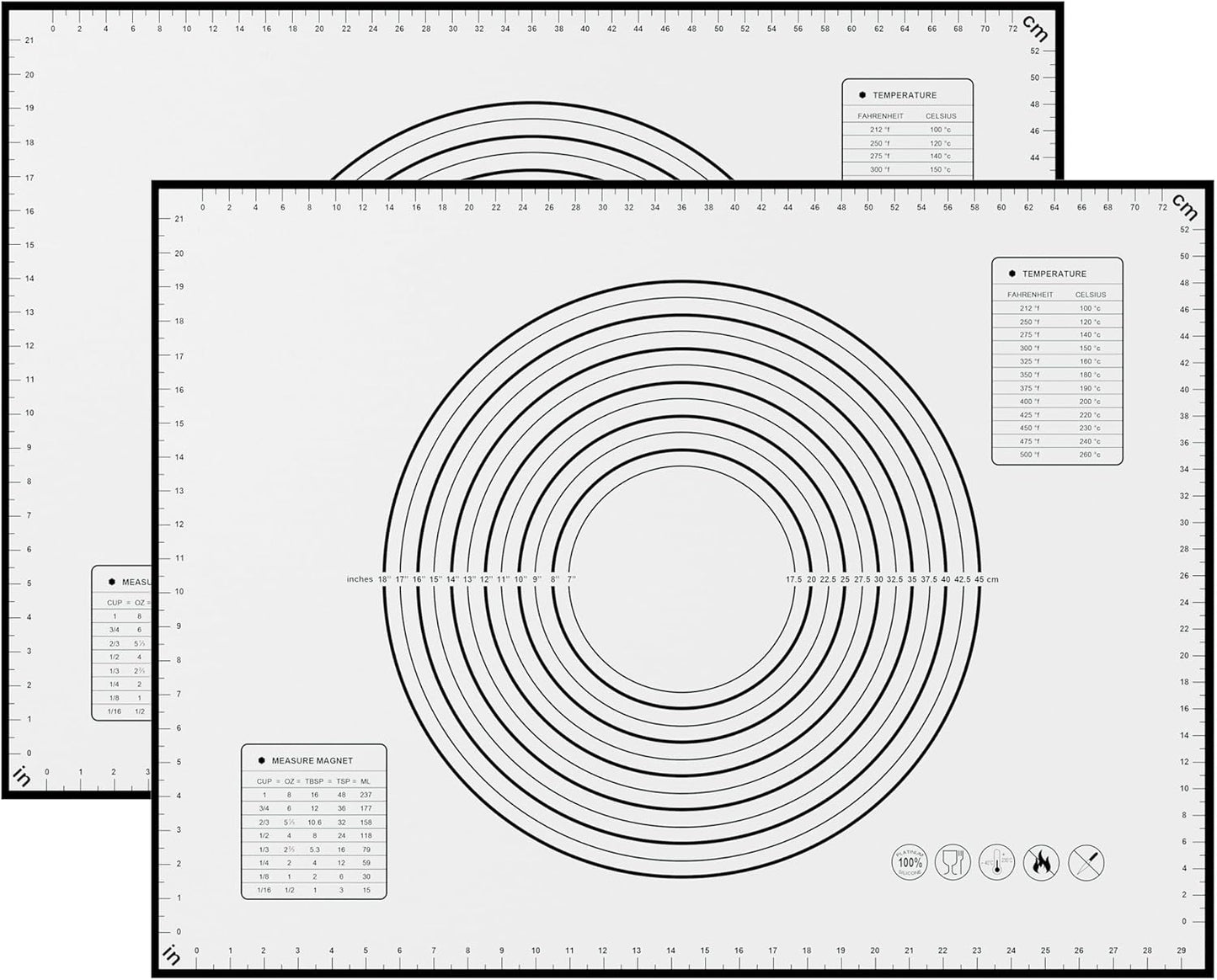 BlueBark 2 PCS - 28"L x 20"W Non-stick Silicone Baking Mat for Pastry & Dough, Sourdough Bread Making Tools, Kitchen Counter, Cooking Enthusiasts