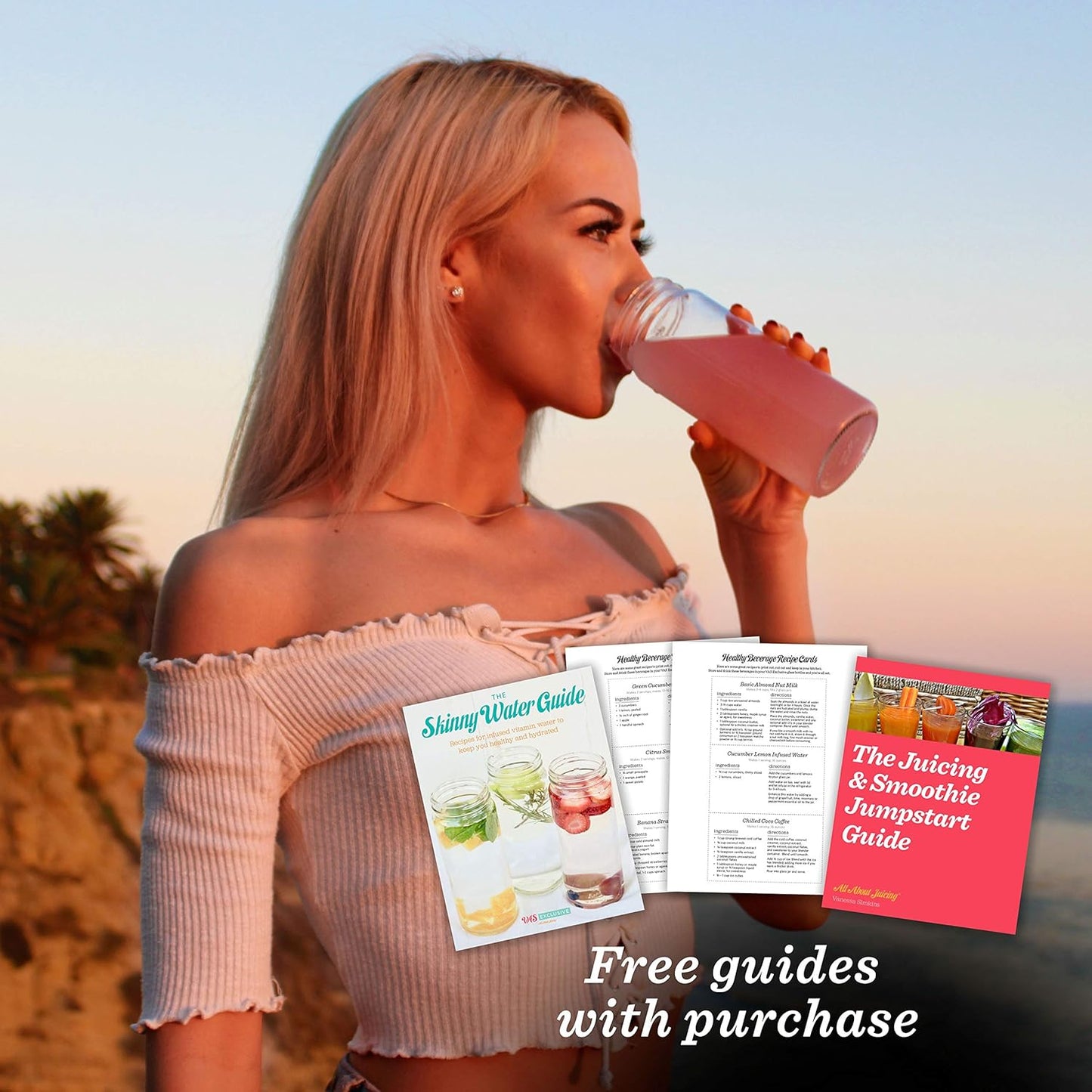 All About Juicing Clear Glass Water Bottles Set - 6 Pack Wide Mouth with Lids for Juice, Smoothies, Beverage Storage - 16 oz, Durable, Reusable, Dishwasher Safe, Leak Proof (Grey Caps)