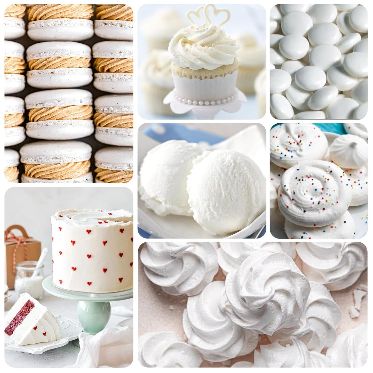 Gel Food Coloring - 4.5oz Vivid Food Coloring Gel for Baking, Cake Decorating, Cookie, Fondant, Macaron - Tasteless Concentrated Edible Food Color Dye for Icing, Slime, Drinks, DIY Crafts (White)