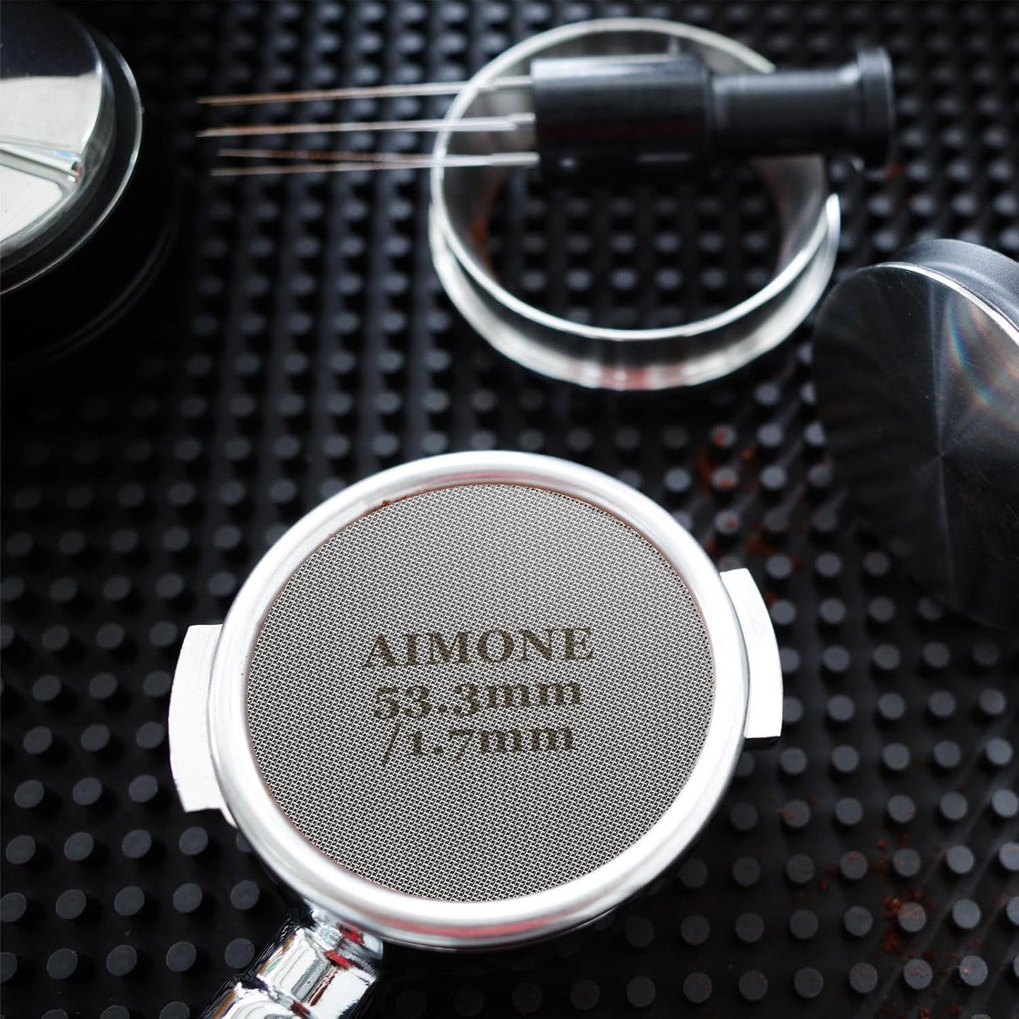 Espresso Puck Screen - Lower Shower Screen Compatible With Espresso Portafilter Filter Basket, Reusable1.7mm Thickness,150μm, 316 Stainless Steel (2, 53.3MM)