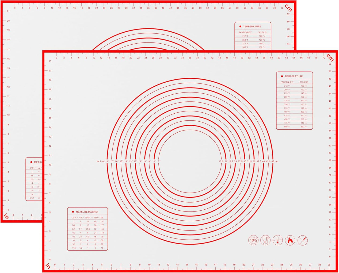 BlueBark 2 PCS - 24"L x 20"W Non-stick Silicone Baking Mat for Pastry & Dough, Sourdough Bread Making Tools, Kitchen Counter, Cooking Enthusiasts