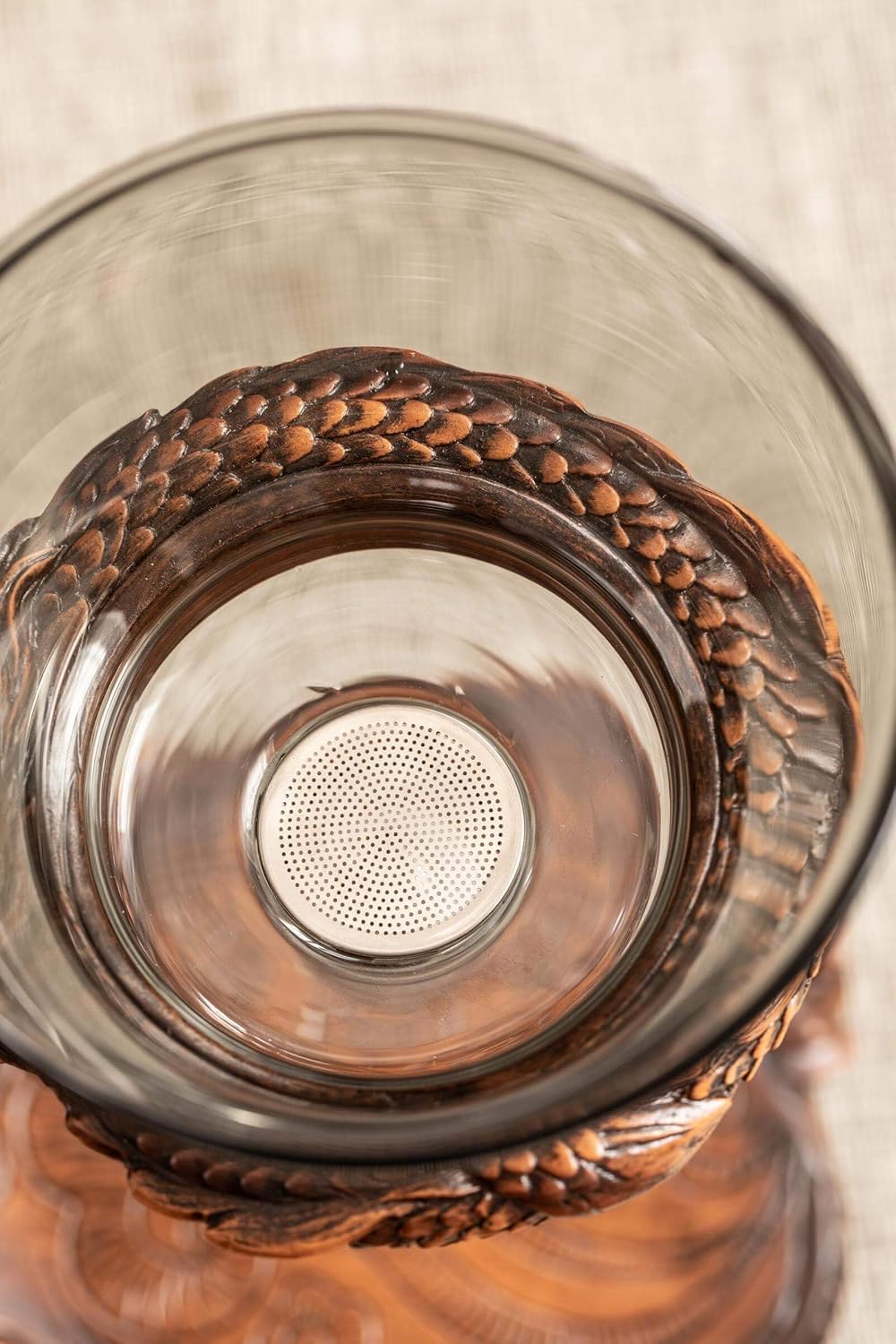 Glass Teapot Set with Infuser Semi Automatic Dragon Tea Set (Walnut teapot)