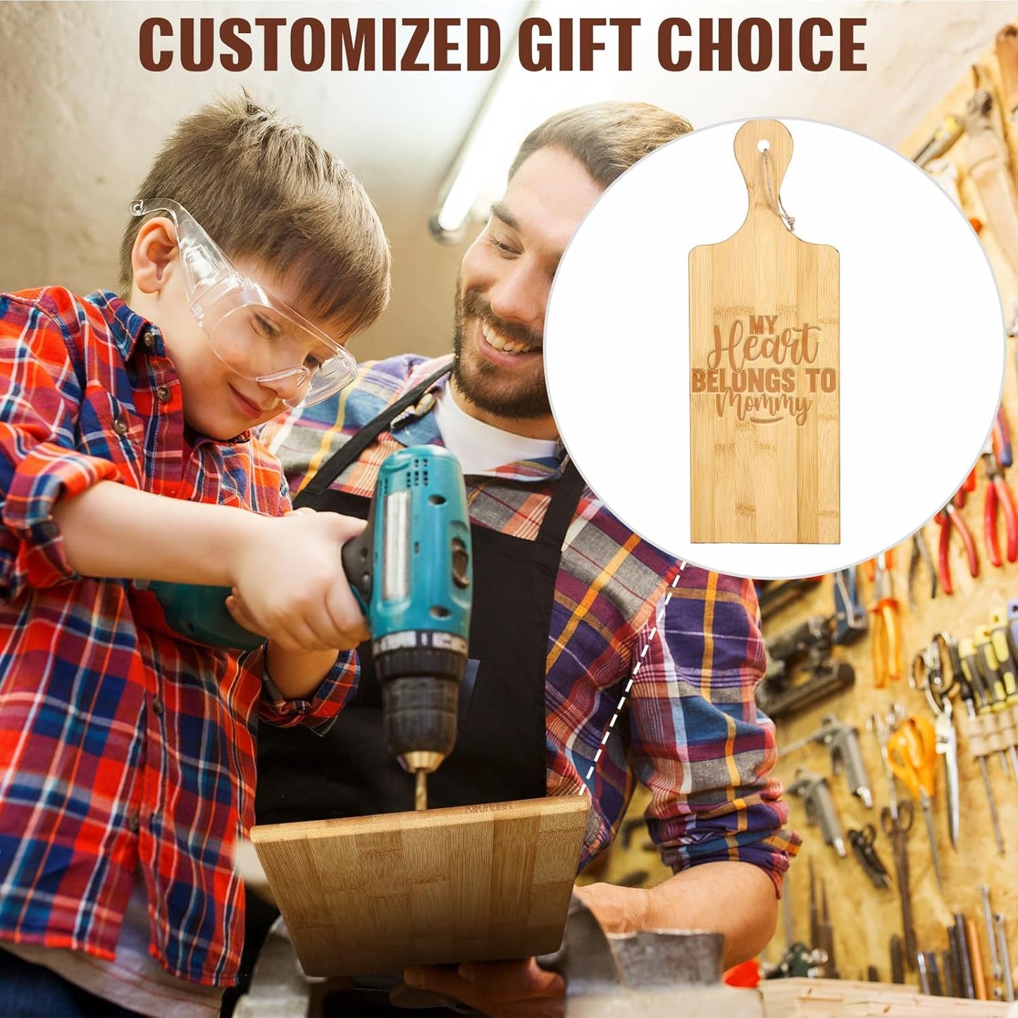 Patelai 12 Packs Wooden Cutting Board Set with Handles Large Kitchen Serving Plain Chopping Board Bulk Gifts for Mom for Vegetables Meat Pizza Cheese Fruit Bread(Bamboo,17 x 6 Inch)