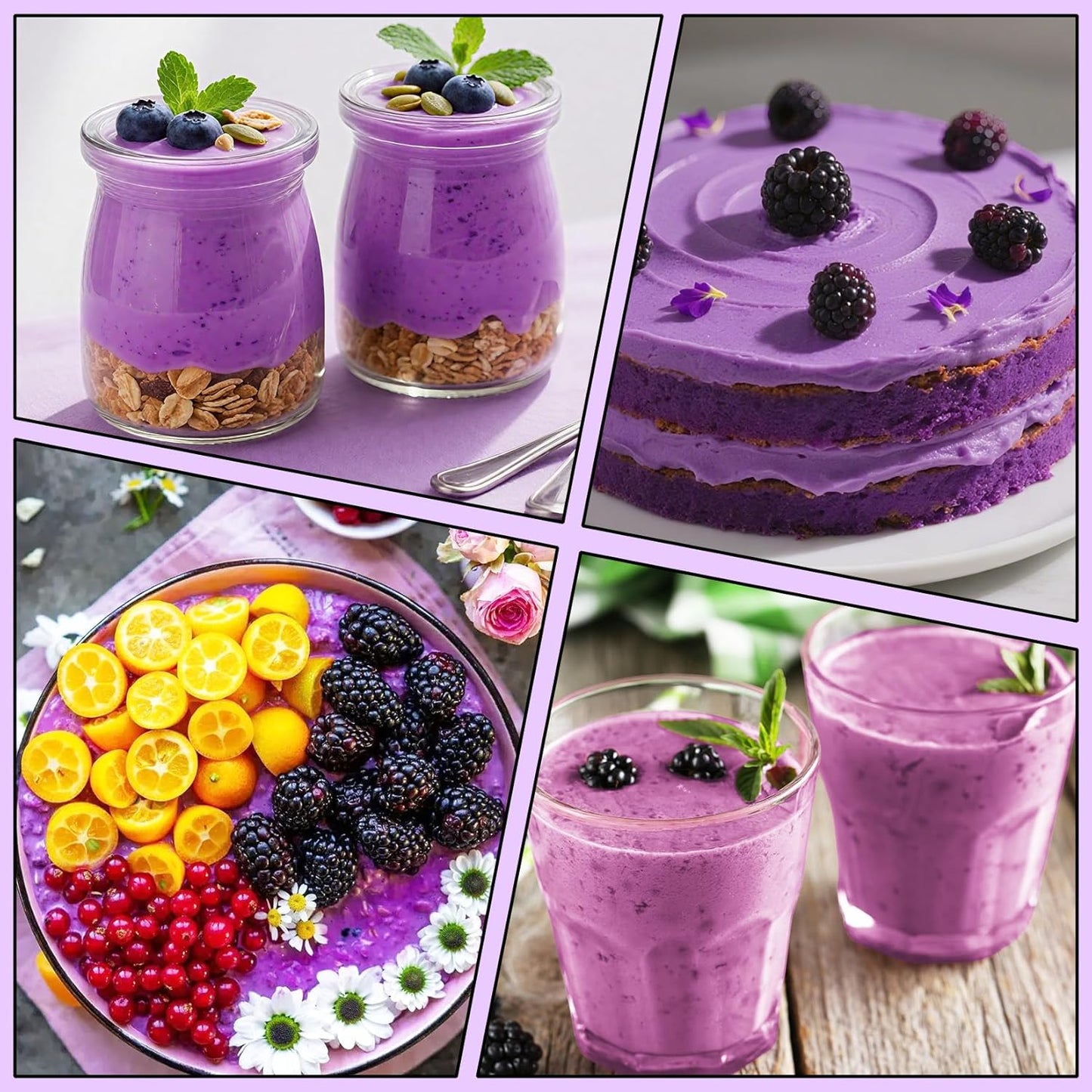 Freeze Dried Black Raspberry Powder - 180g Super Fruit Powder, 100% Black Raspberry Extract, No Additive, No Artifical Sugar Non-GMO Natural Food Coloring for Baking, Smoothies, Yogurt