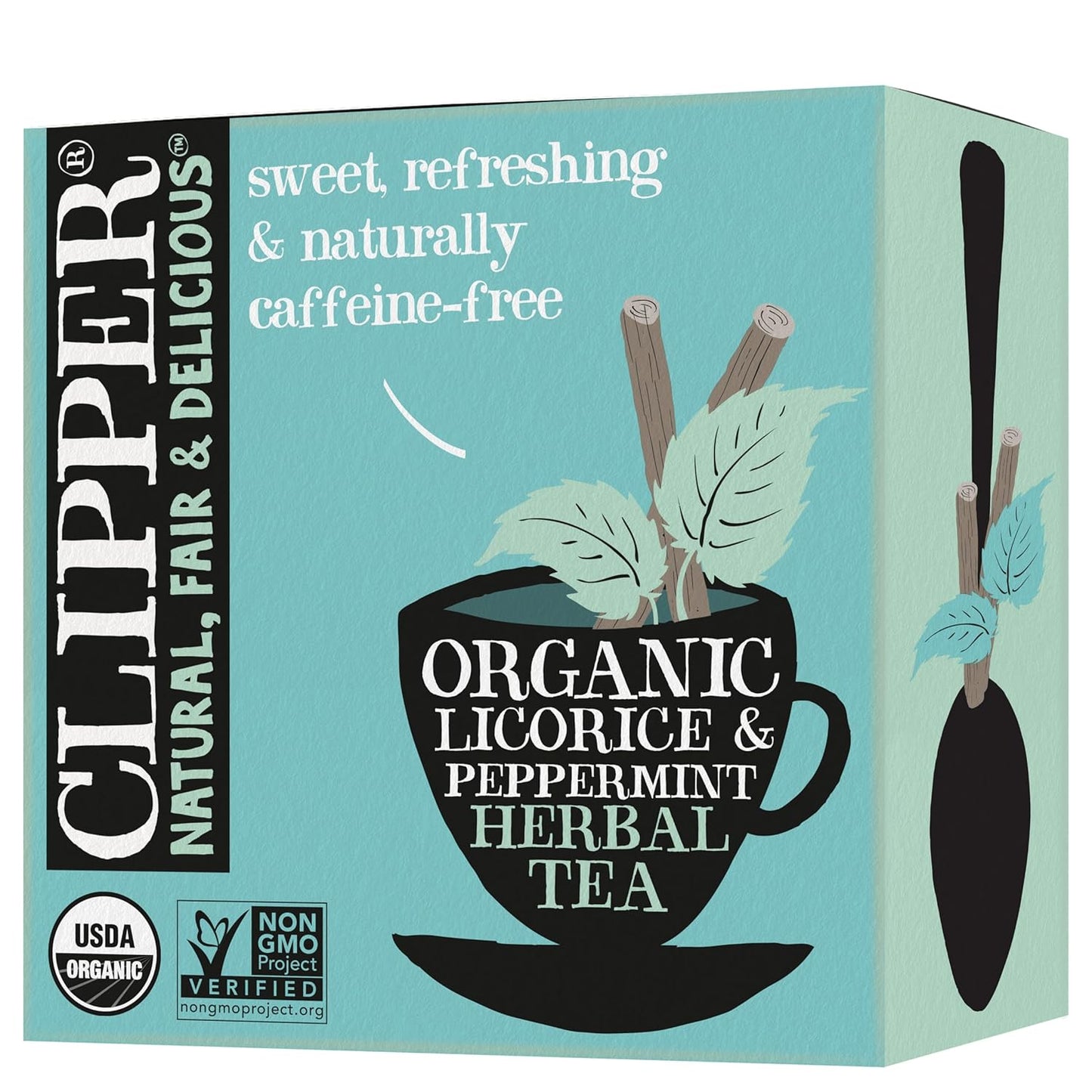 Clipper Tea Peppermint & Licorice Teabags – Caffeine Free, USDA Organic, Great Hot or Iced – Sweet, Refreshing, Natural, Fair & Delicious Sweet – 50 Tea Bags