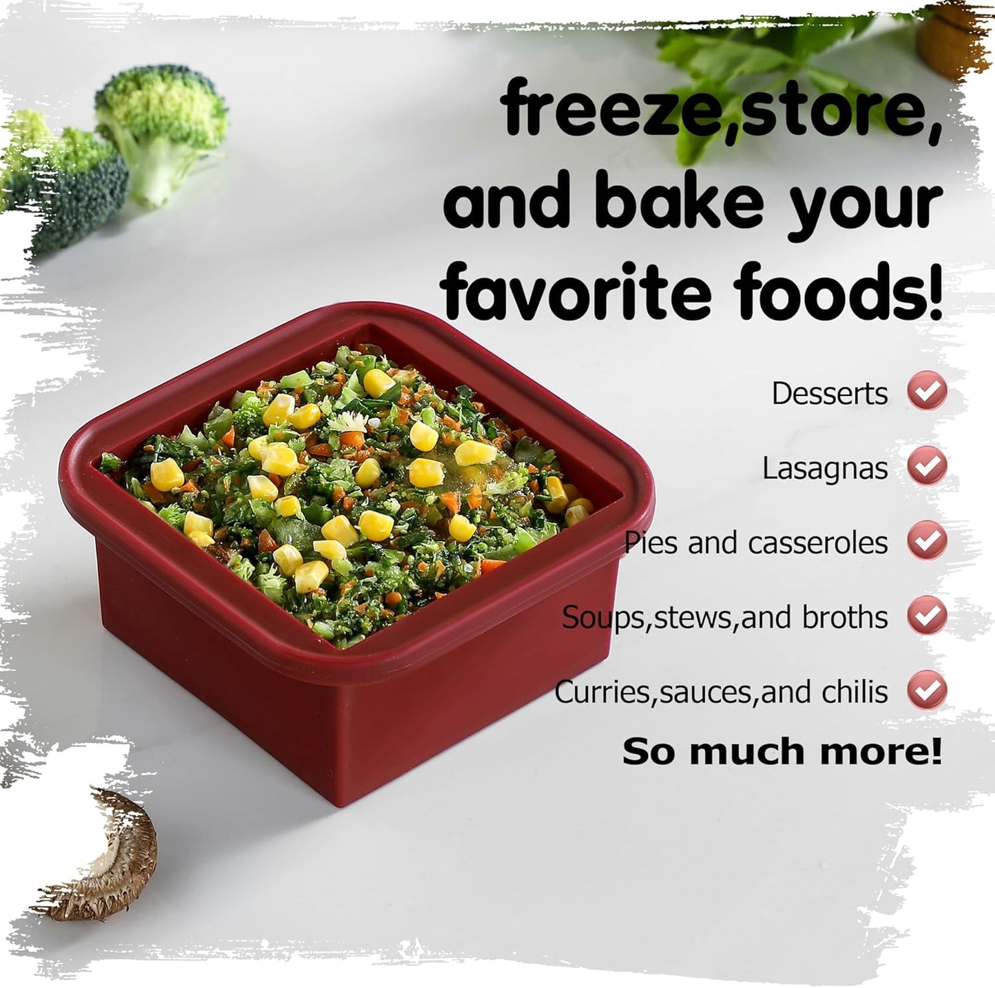 2-Cup Silicone Freezer Trays with Lids – Perfect for Meal Prep, Portion Control, and Easy Freezing-Meal Prep Container Molds for Soup,Leftovers (Cranberry, 2 Pack)