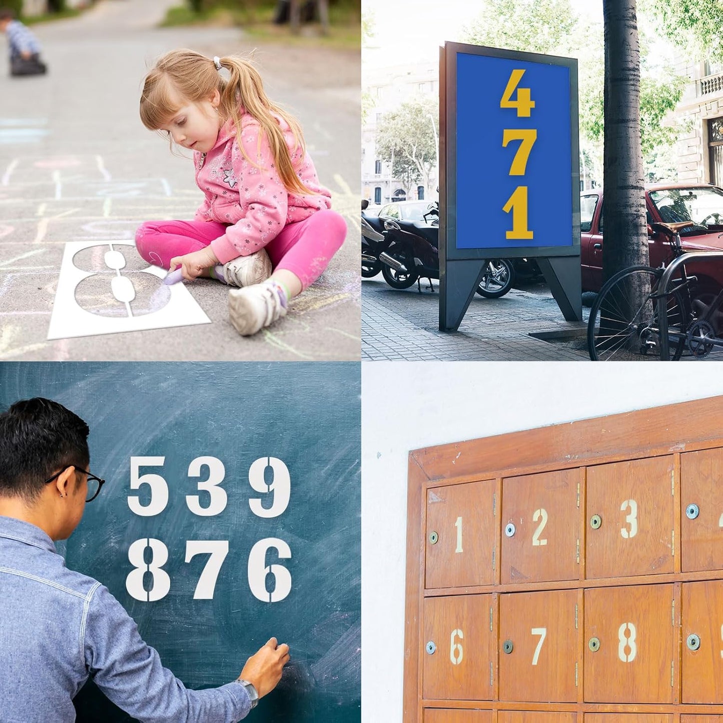 6 Inch Number Stencils Set, 0-9 Plastic Address Number Stencils Reusable Cake Digital Templates for Painting on Wall,Wood,Rock,Mailbox and DIY Art Projects