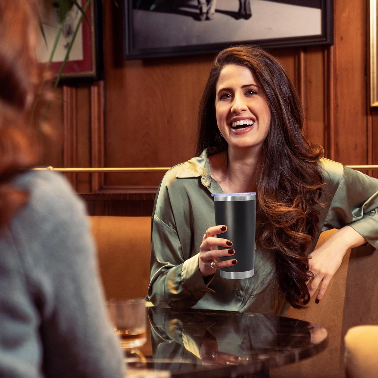 20oz Tumbler Bulk Stainless Steel Tumbler Cup with Lid Vacuum Insulated Double Wall Travel Mug, Durable Powder Coated Travel Coffee Tumbler Mug for Hot & Cold Drinks, Black,8 Pack