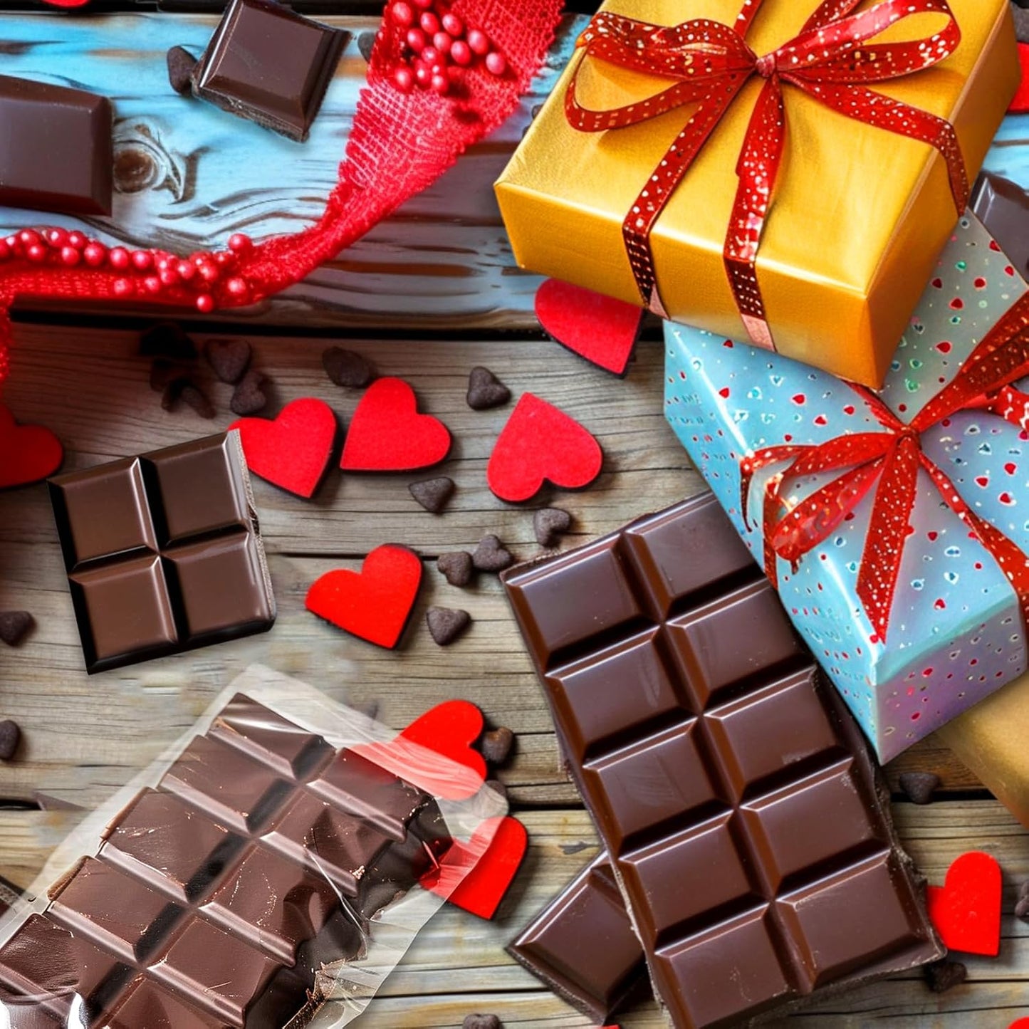 Mity rain Chocolate Bar Mold Deep, Silicone Thick Chocolate Bar Mold for Stuffed Bar, Square Knafeh Pistachio Chocolate Bar Break Apart Candy Bar Molds with 100pcs Storage Bags