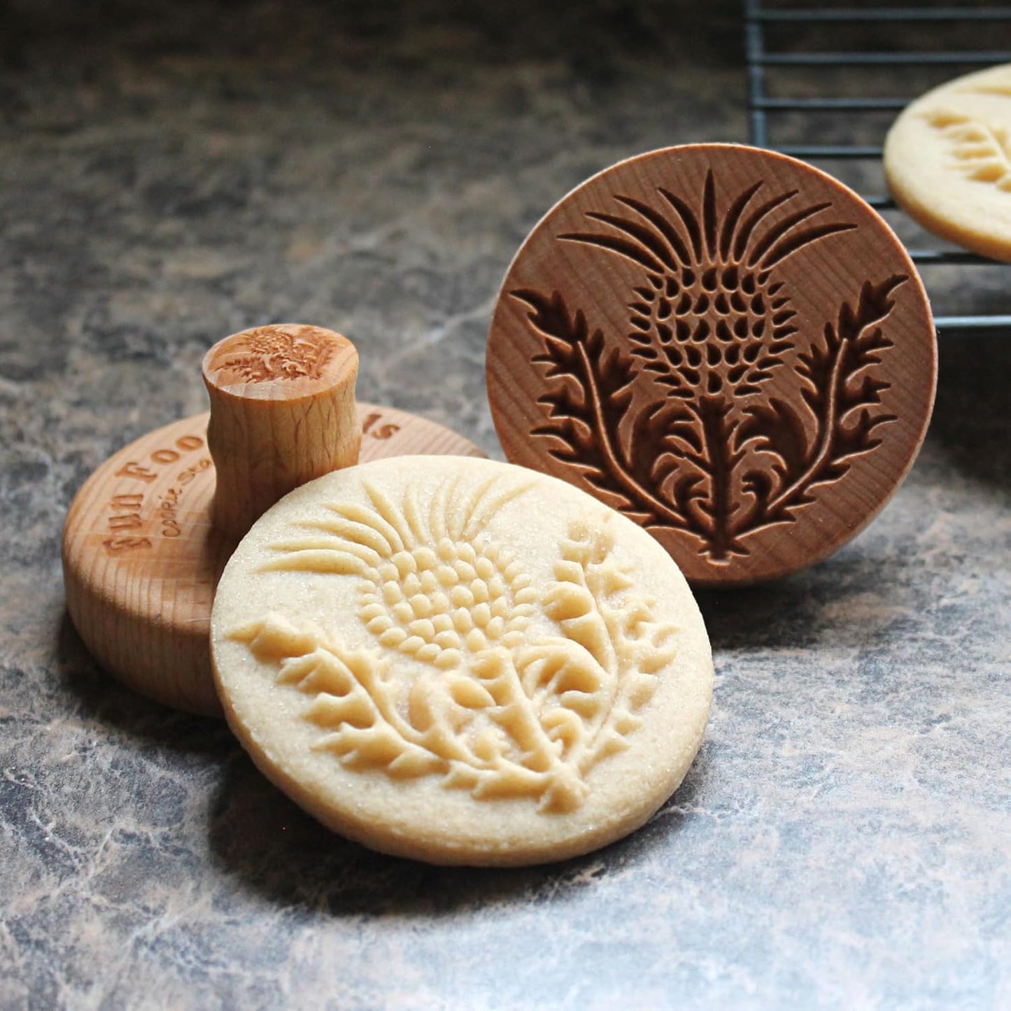 Wood Cookie Stamp, 2.5 Inch (Thistle CS-116)
